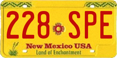 NM license plate 228SPE