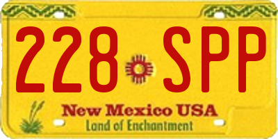 NM license plate 228SPP