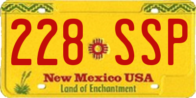 NM license plate 228SSP