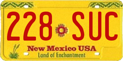 NM license plate 228SUC