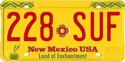 NM license plate 228SUF