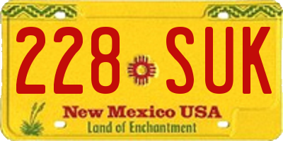 NM license plate 228SUK