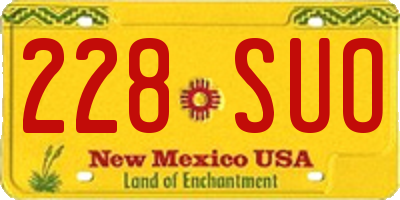 NM license plate 228SUO