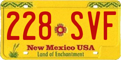NM license plate 228SVF