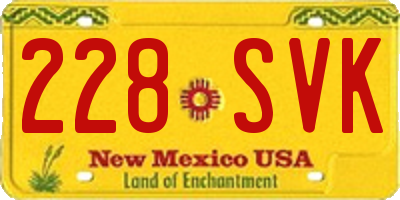 NM license plate 228SVK