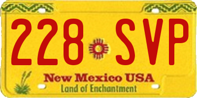 NM license plate 228SVP