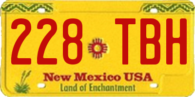 NM license plate 228TBH