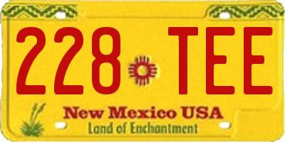 NM license plate 228TEE