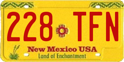 NM license plate 228TFN