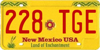 NM license plate 228TGE
