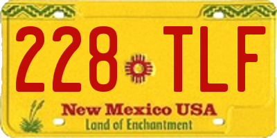 NM license plate 228TLF