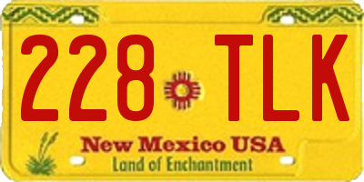 NM license plate 228TLK