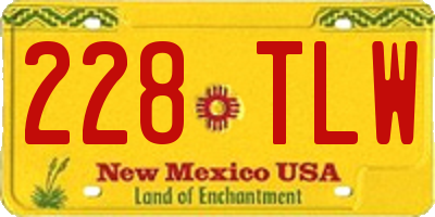 NM license plate 228TLW