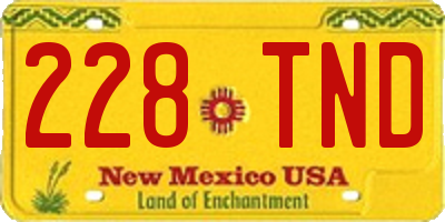 NM license plate 228TND
