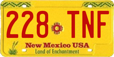NM license plate 228TNF