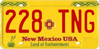 NM license plate 228TNG
