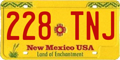 NM license plate 228TNJ