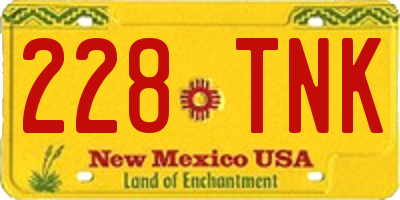 NM license plate 228TNK