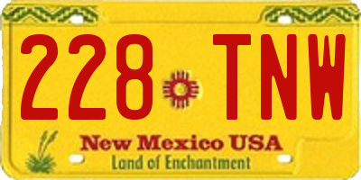 NM license plate 228TNW