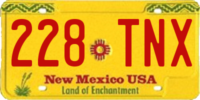 NM license plate 228TNX