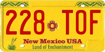 NM license plate 228TOF