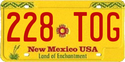 NM license plate 228TOG