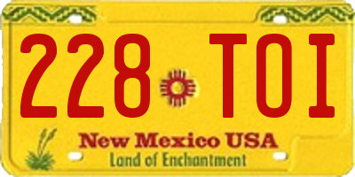 NM license plate 228TOI