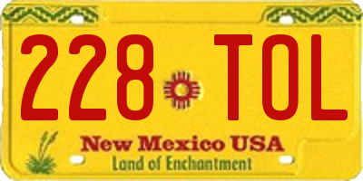 NM license plate 228TOL