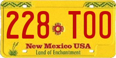 NM license plate 228TOO
