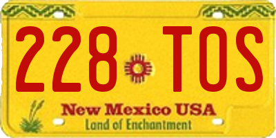NM license plate 228TOS