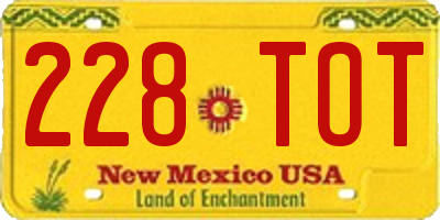 NM license plate 228TOT