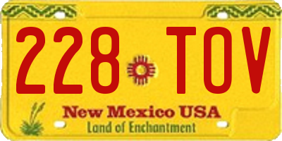 NM license plate 228TOV
