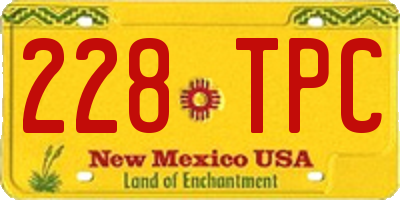 NM license plate 228TPC