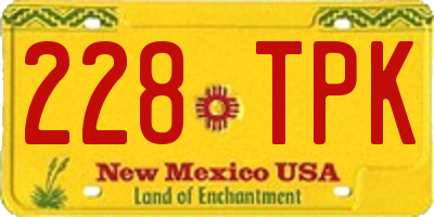 NM license plate 228TPK