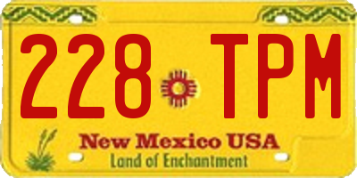 NM license plate 228TPM