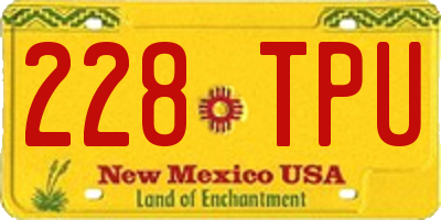 NM license plate 228TPU