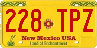 NM license plate 228TPZ
