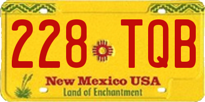 NM license plate 228TQB