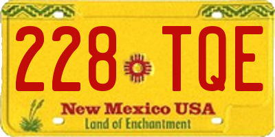 NM license plate 228TQE