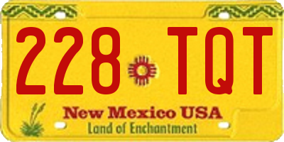 NM license plate 228TQT