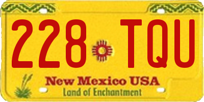NM license plate 228TQU