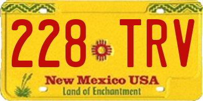 NM license plate 228TRV
