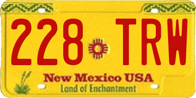 NM license plate 228TRW