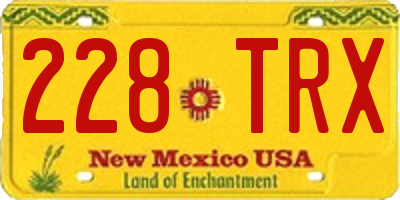 NM license plate 228TRX