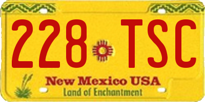 NM license plate 228TSC