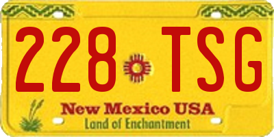 NM license plate 228TSG