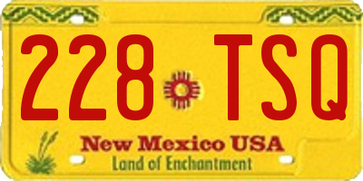 NM license plate 228TSQ