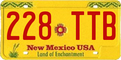 NM license plate 228TTB