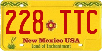 NM license plate 228TTC
