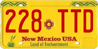 NM license plate 228TTD